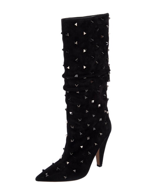 Valentino Rockstud Accents Suede Boots