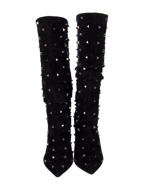 Valentino Rockstud Accents Suede Boots