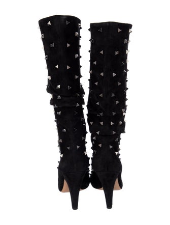 Valentino Rockstud Accents Suede Boots