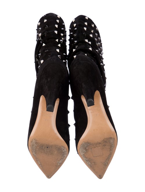 Valentino Rockstud Accents Suede Boots