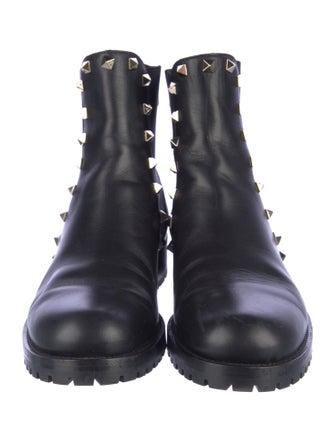 Valentino Rockstud Accents Leather Chelsea Boots