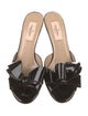 Valentino Patent Leather Bow Accents Slides