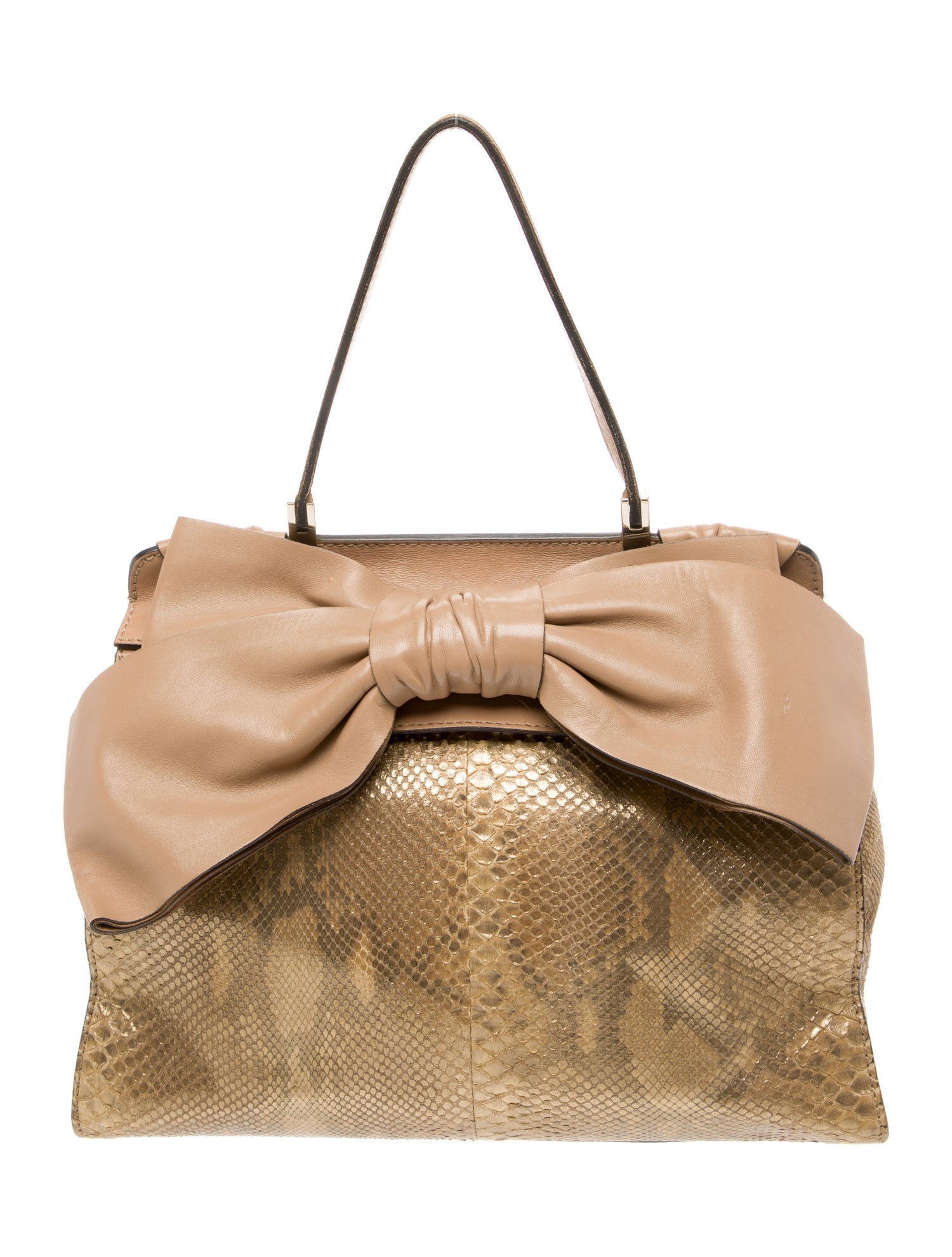 Valentino Python Top Handle Bag