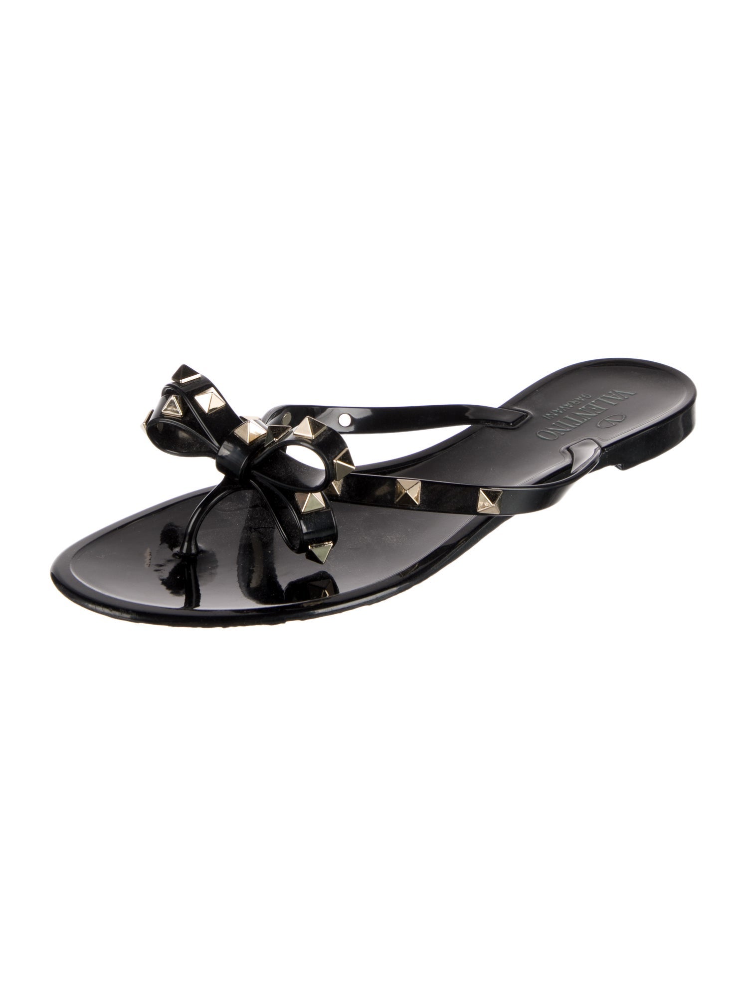 Valentino Rockstud Accents Rubber Slides