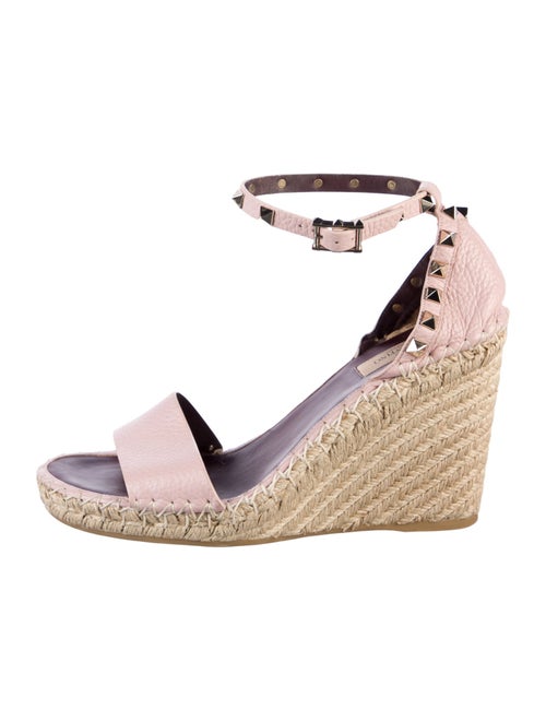 Valentino Rockstud Accents Leather Espadrilles