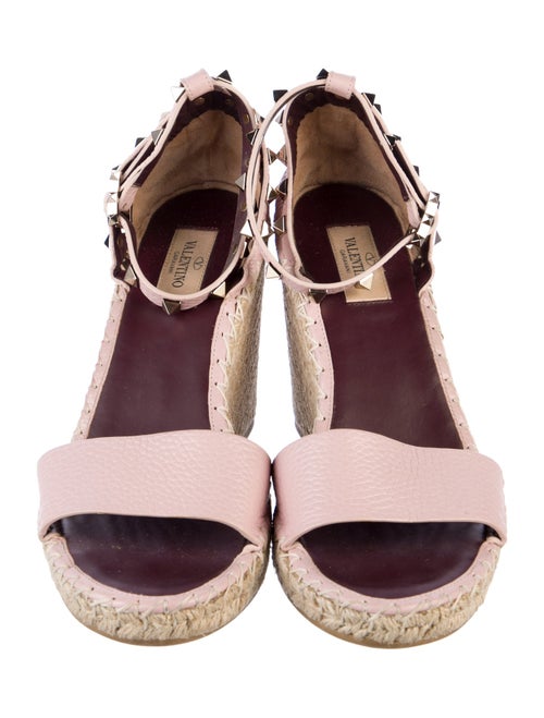Valentino Rockstud Accents Leather Espadrilles