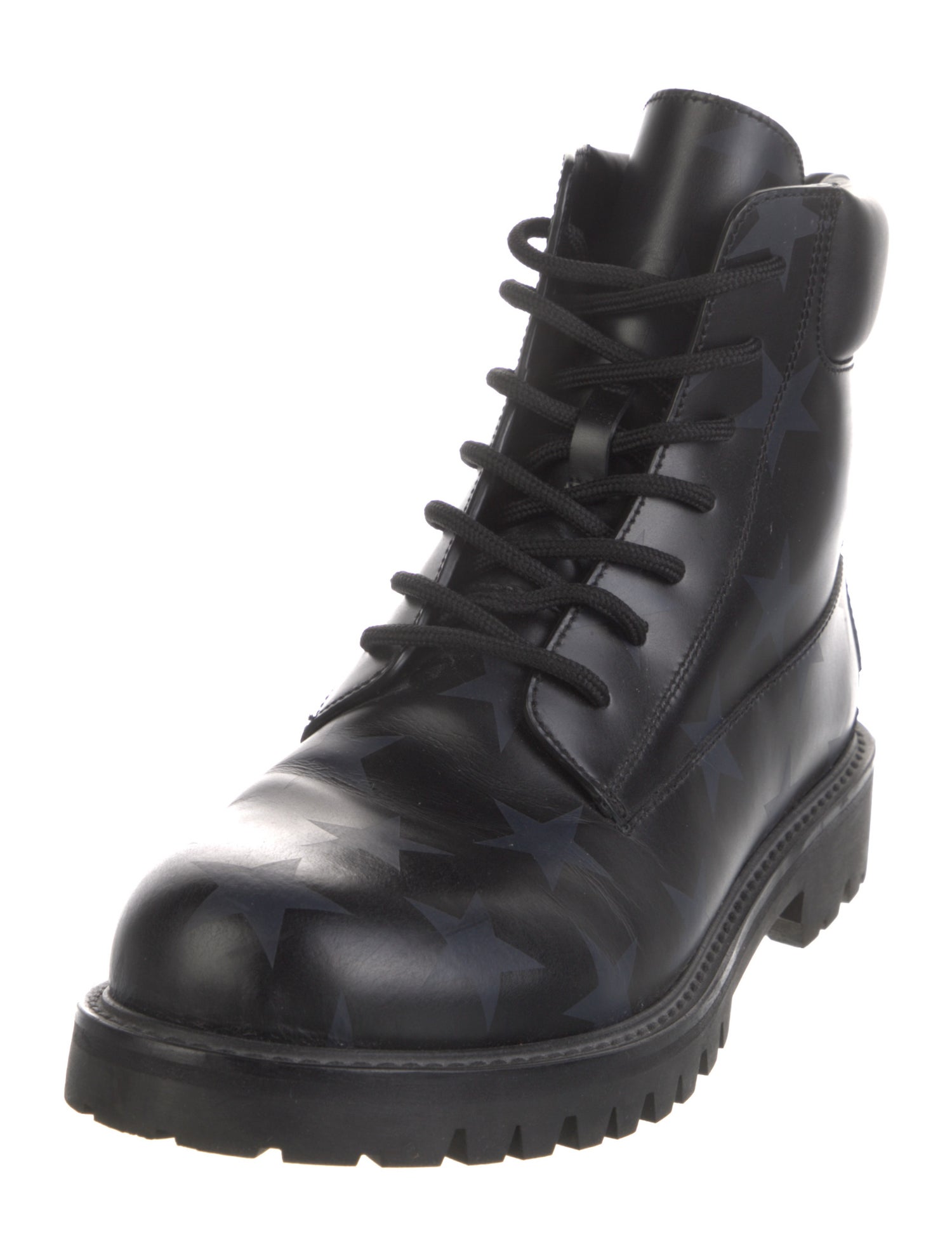 Valentino Leather Combat Boots