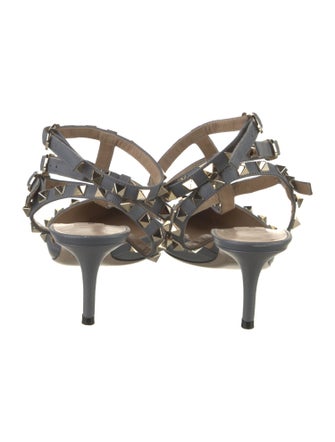 Valentino Rockstud Accents Leather T-Strap Pumps