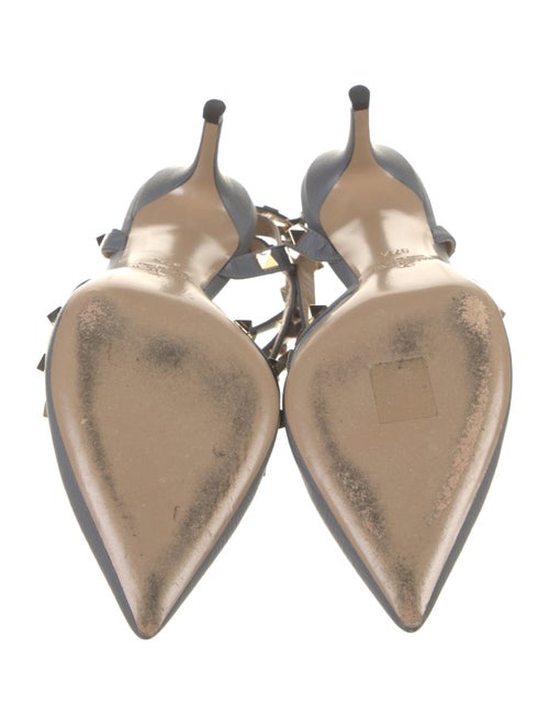 Valentino Rockstud Accents Leather T-Strap Pumps