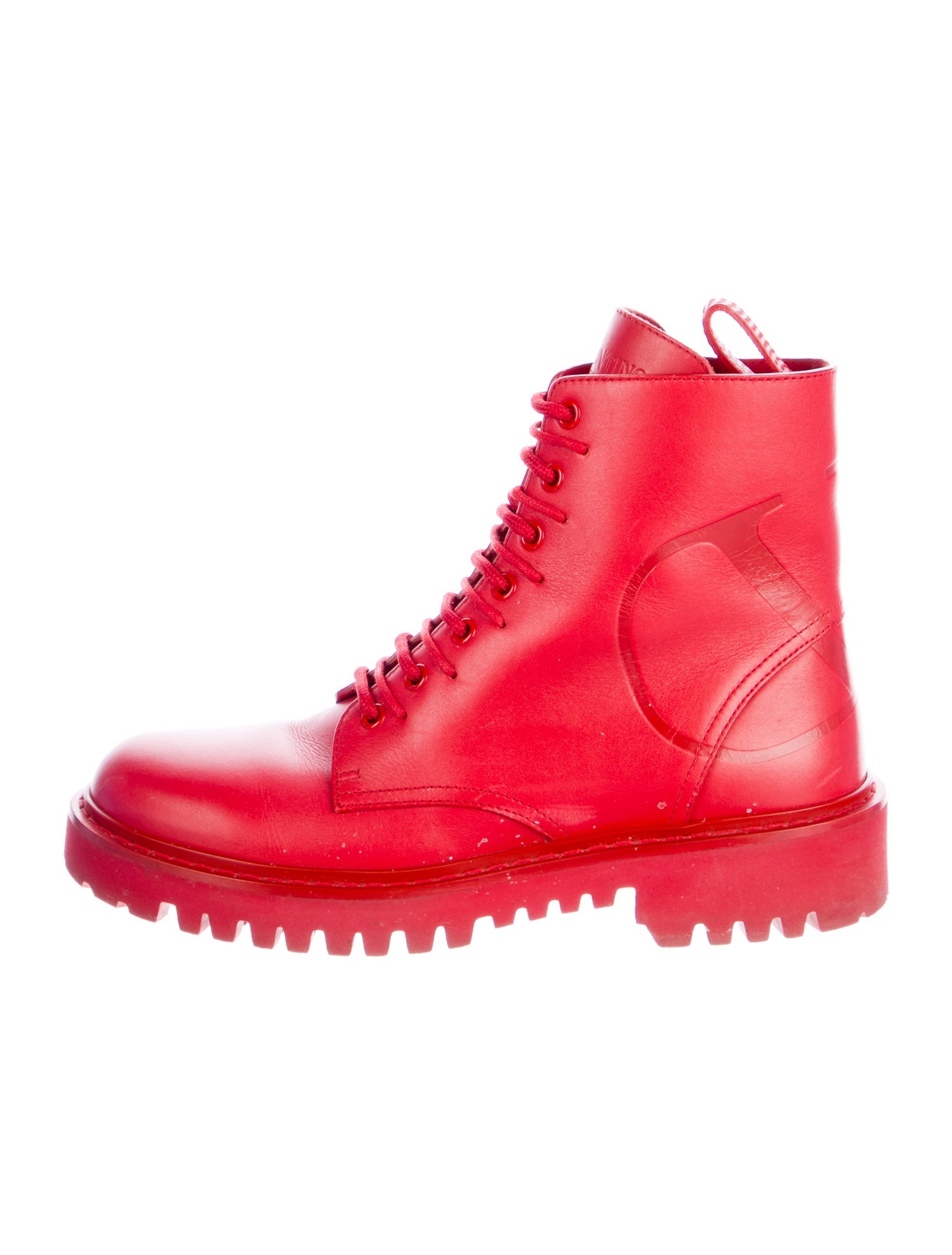 Valentino Leather Combat Boots