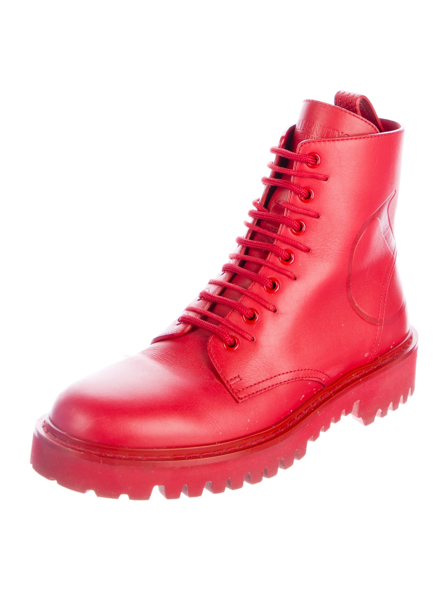 Valentino Leather Combat Boots