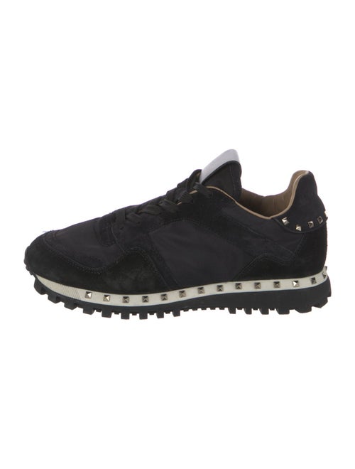 Valentino Rockstud Accents Suede Athletic Sneakers