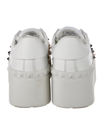Valentino Rockstud Accents Leather Sneakers