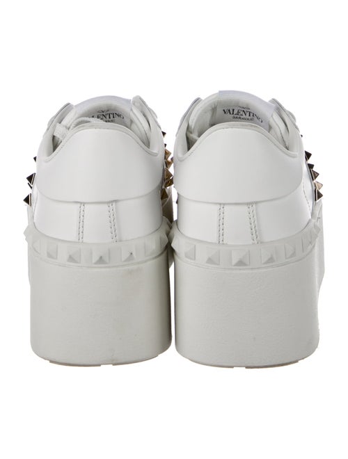 Valentino Rockstud Accents Leather Sneakers