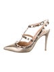 Valentino Rockstud Accents Leather T-Strap Pumps