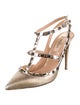 Valentino Rockstud Accents Leather T-Strap Pumps