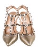 Valentino Rockstud Accents Leather T-Strap Pumps