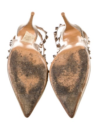 Valentino Rockstud Accents Leather T-Strap Pumps