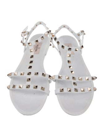 Valentino Rockstud Accents Rubber Gladiator Sandals