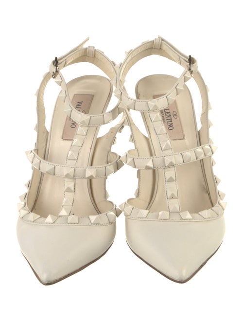 Valentino Rockstud Accents Leather T-Strap Pumps