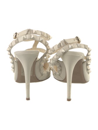 Valentino Rockstud Accents Leather T-Strap Pumps