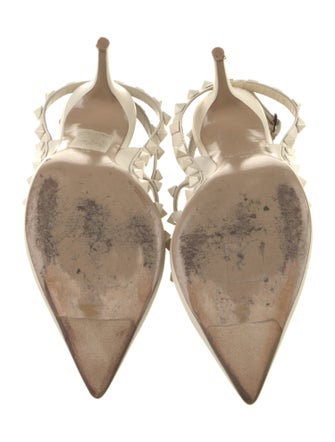 Valentino Rockstud Accents Leather T-Strap Pumps