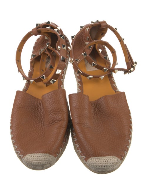Valentino Rockstud Accents Leather Espadrilles