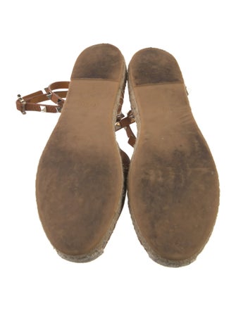 Valentino Rockstud Accents Leather Espadrilles