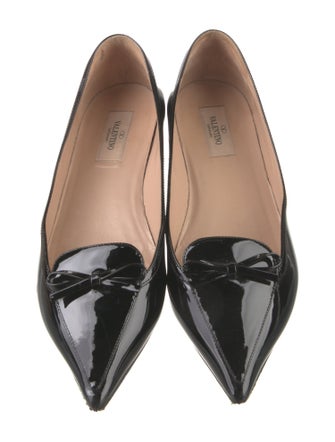 Valentino Rockstud Accents Patent Leather Ballet Flats