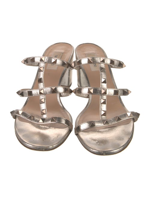 Valentino Rockstud Accents Leather Slides