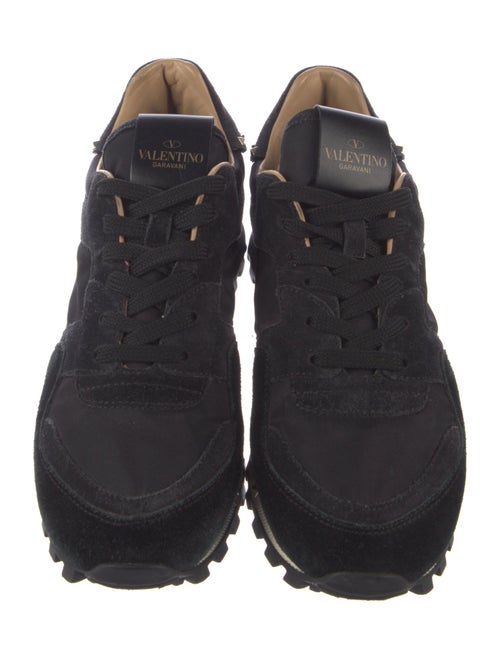 Valentino Rockstud Accents Suede Sneakers