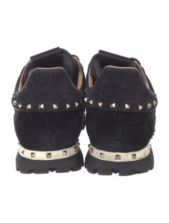 Valentino Rockstud Accents Suede Sneakers