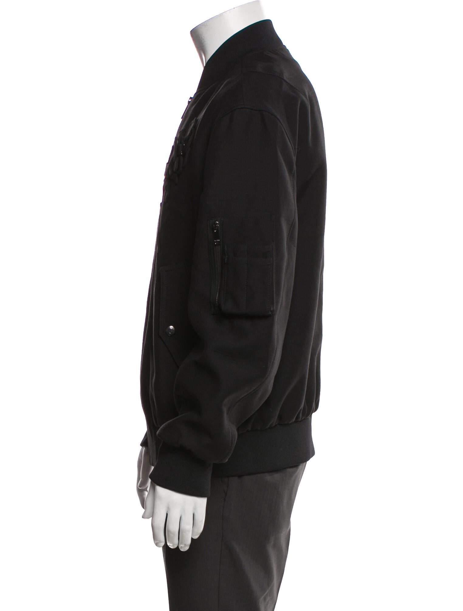 Valentino Rockstud Accents Virgin Wool Bomber Jacket