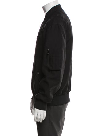 Valentino Rockstud Accents Virgin Wool Bomber Jacket