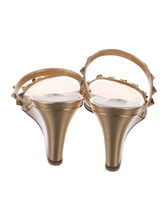 Valentino Leather Studded Accents Sandals