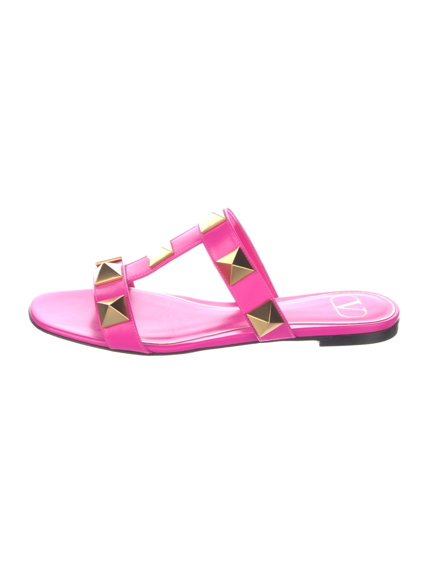 Valentino Leather Studded Accents Slides