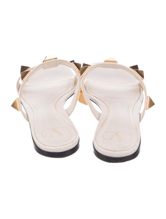 Valentino Leather Studded Accents Slides