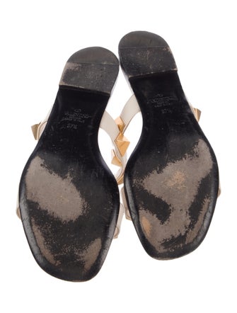 Valentino Leather Studded Accents Slides