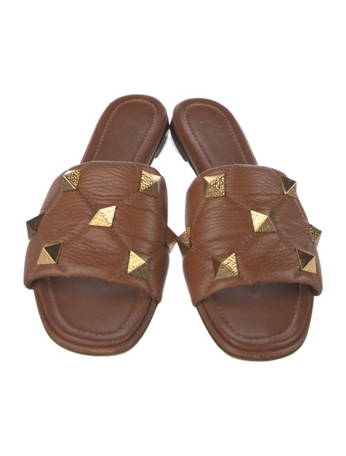 Valentino Leather Studded Accents Slides