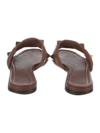 Valentino Leather Studded Accents Slides
