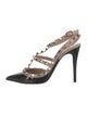 Valentino Rockstud Accents Patent Leather T-Strap Pumps