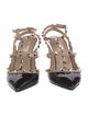 Valentino Rockstud Accents Patent Leather T-Strap Pumps