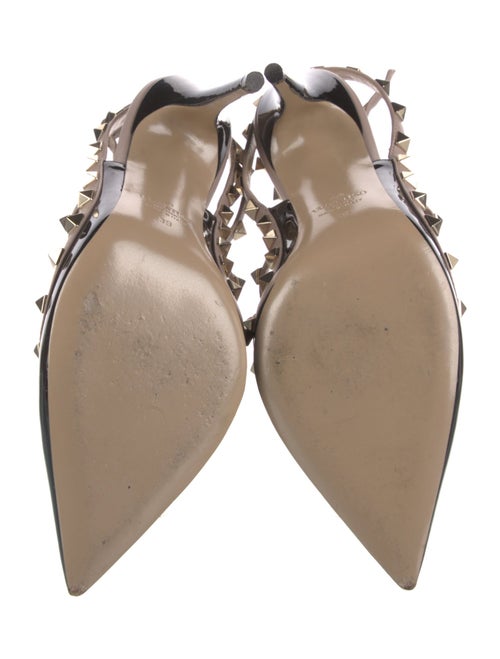 Valentino Rockstud Accents Patent Leather T-Strap Pumps