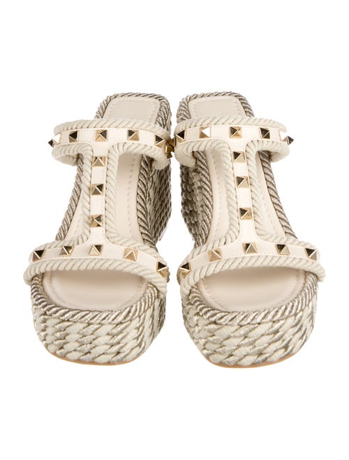 Valentino Rockstud Accents Leather Espadrilles