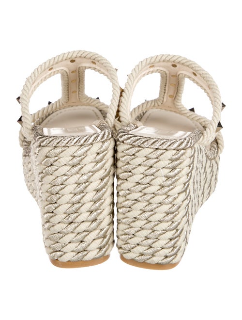 Valentino Rockstud Accents Leather Espadrilles