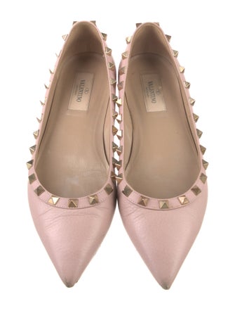 Valentino Rockstud Accents Leather Flats