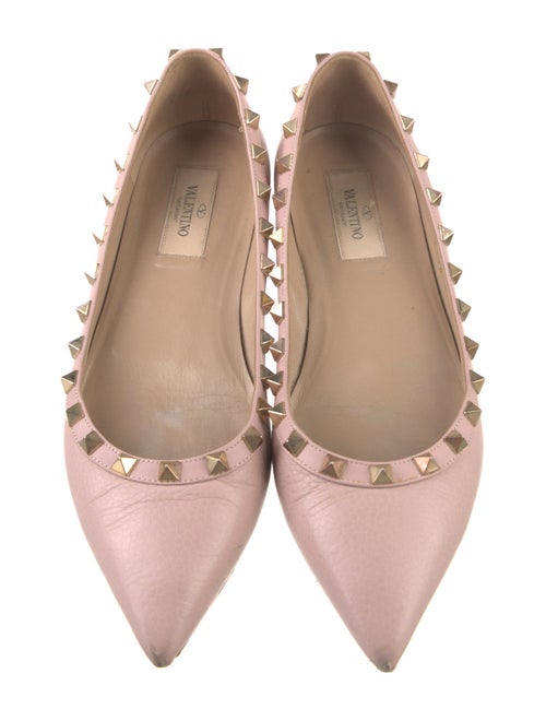 Valentino Rockstud Accents Leather Flats