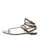Valentino Rockstud Accents Leather T-Strap Sandals