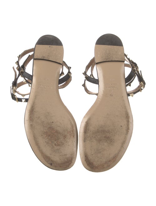 Valentino Rockstud Accents Leather T-Strap Sandals