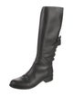 Valentino Leather Bow Accents Riding Boots